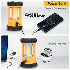 CT CAPETRONIX lantern with USB-out port to charge devices on the go.