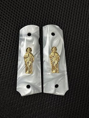 CT Grips 1911 full-size gold Saint Jude inlay adds premium detail and high-end appeal.