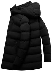 CTFASHION puffer jacket hood insulated closure highlights windproof protection during chilly commutes
