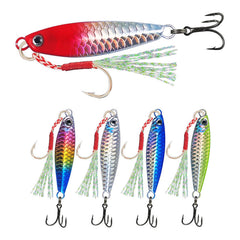 CTWHA 5pcs saltwater jig spoons set in five colors, 30g each