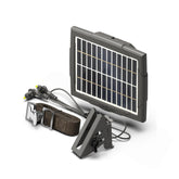 Cuddeback PW-3600 solar panel charging in sunlight powers remote cameras.