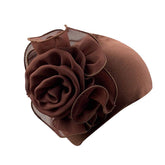 Cuekondy chemo turban with retro flower braid for comfortable coverage.