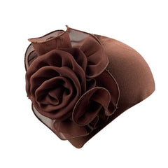 Cuekondy chemo turban with retro flower braid for comfortable coverage.