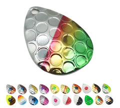 Cuoyuqie 30pcs Colorado blades spinner lure parts – mixed color, front view