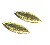 Cuoyuqie gold willow-leaf spinner blades with hammered finish for durable lure creation.