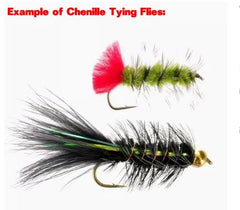 Cuoyuqie rayon chenille fly tying materials close-up highlighting 3 mm width.