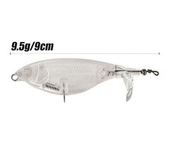 Cuoyuqie rotating-tail 90mm lure shows lifelike underwater action.