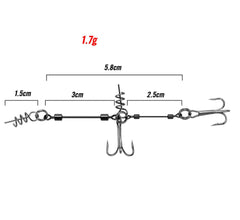 Cuoyuqie stinger rig in action showcasing swift soft lure movement