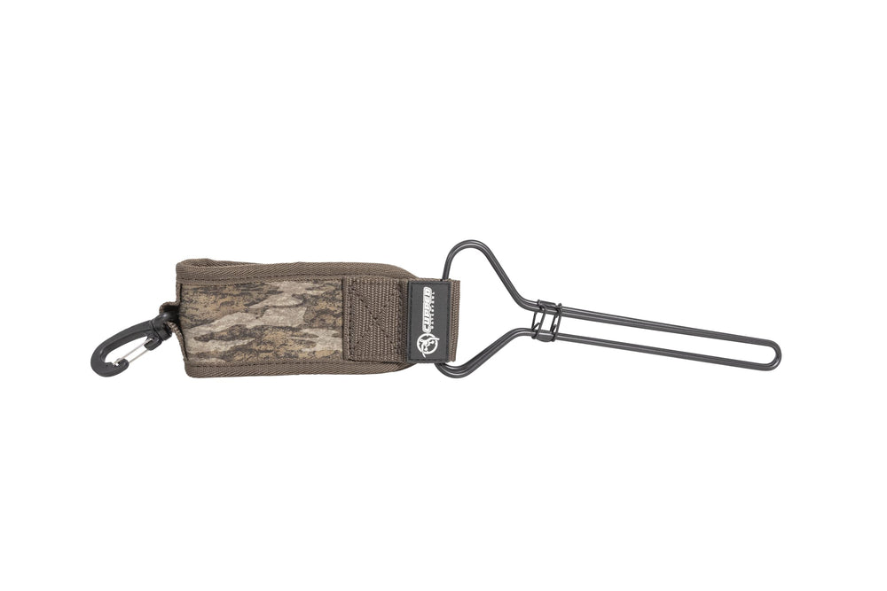 Cupped Waterfowl duck strap with heavy-duty clip for secure field carrying