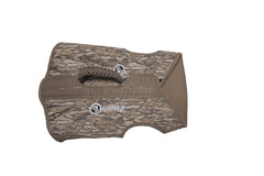 Cupped Waterfowl neoprene camo dog vest paracord handle close-up