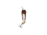Custom Jigs Slender Spoon Jig Gold/Glow front view highlights visibility and casting readiness.