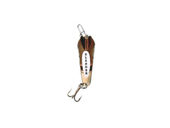 Custom Jigs Slender Spoon Jig Gold/Glow front view highlights visibility and casting readiness.