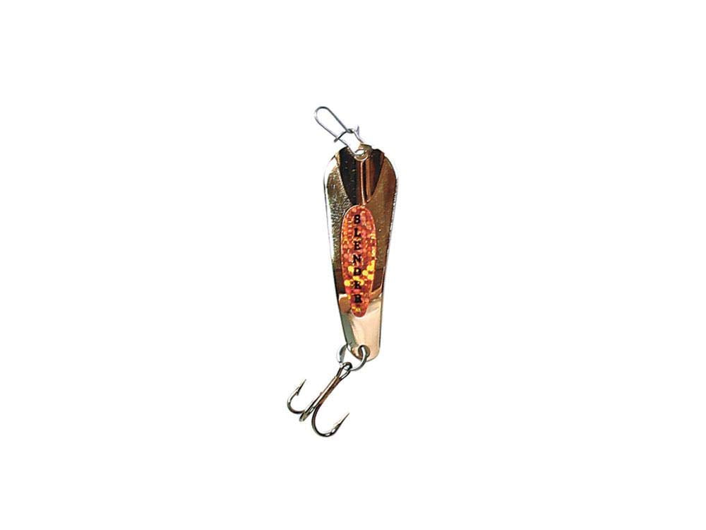 Custom Jigs SL116-P-203 slender spoon in gold-orange for ice fishing action