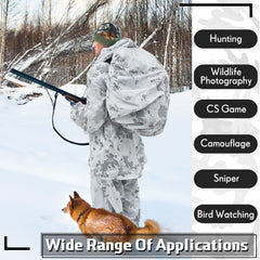 Cutecrop snow camouflage ghillie suit pattern highlights near-infrared-reducing design
