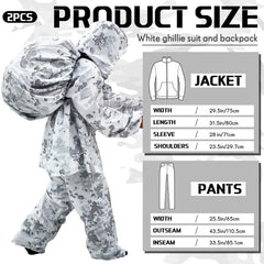 Cutecrop winter camo suit gear pack with backpack cover for transport protection