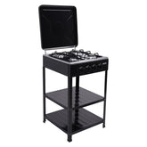 Cutooio four-burner stove top view, ideal for multi-pot camping meals.