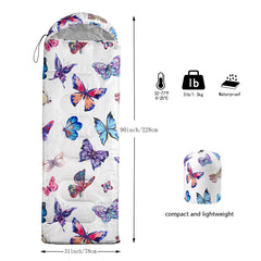 CVHOUSE Butterfly sleeping bag microfiber fill delivers lightweight warmth