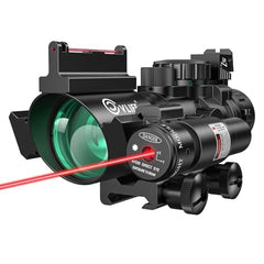 CVLIFE 4x32 prism scope with fiber optic sight for fast target acquisition
