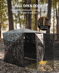 CVLIFE pop-up ground blind with side-opening door for easy gear access.