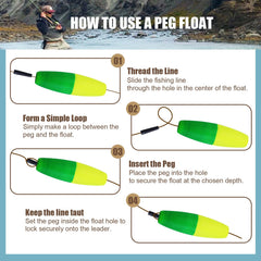 CWSDXM Bicolor peg float in 3 inch size for long casts.