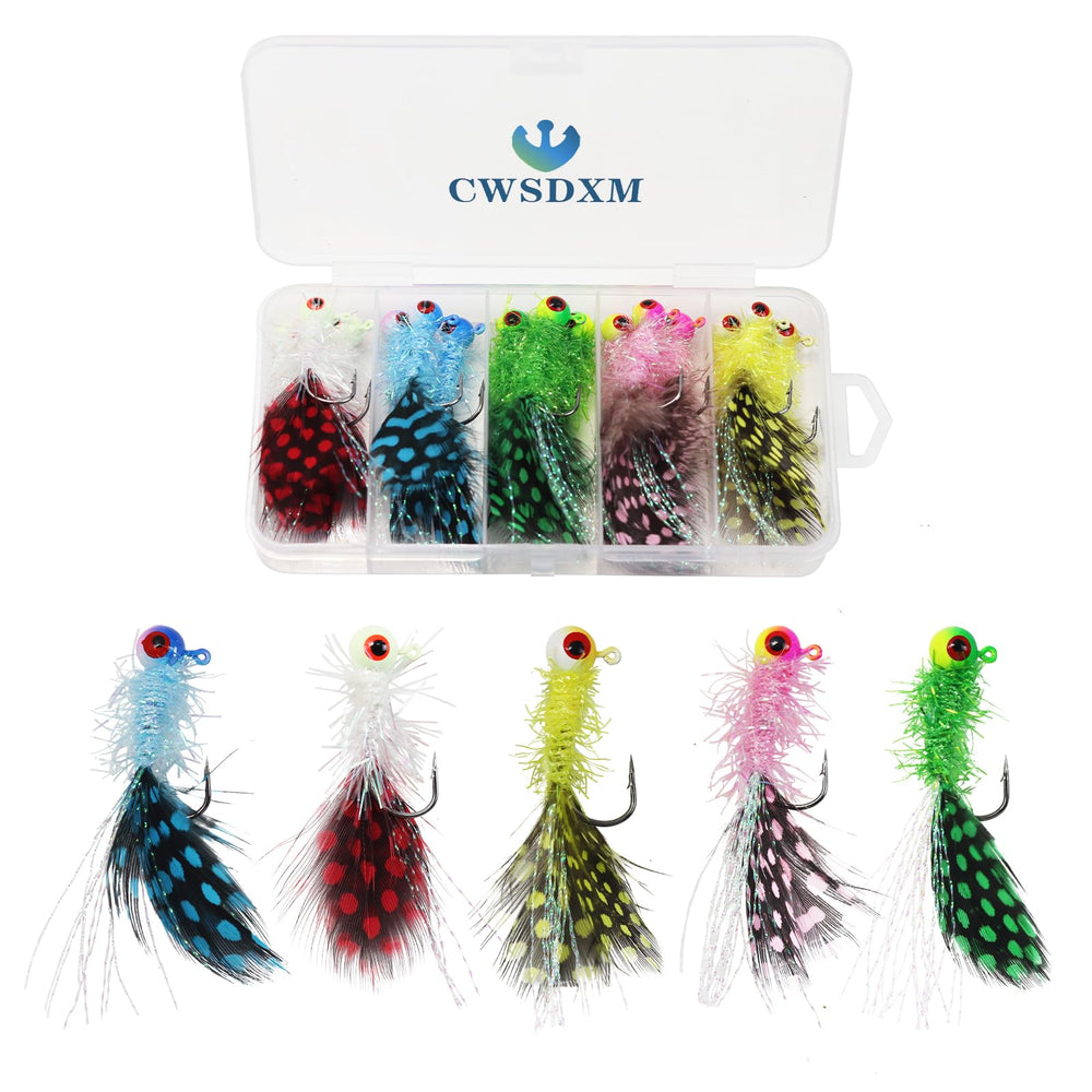 CWSDXM 20pcs feathers fishing rigs display