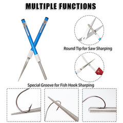 Serrated stick tools for grinding and sharpening fishing rod guides