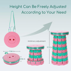 CXHSFNAL collapsible stool with shoulder strap for quick transport.
