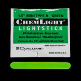 Cyalume ChemLight mini light stick activated, delivering fast brightness in darkness.