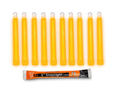 Cyalume SnapLight orange 6-inch glow sticks hanging for reliable hallway or campsite lighting.