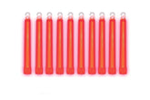 Cyalume SnapLight red six-inch glow stick close-up showing bright output