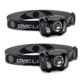 Cyclops 210-lumen headlamp in pack provides reliable dual-pack lighting for emergencies.