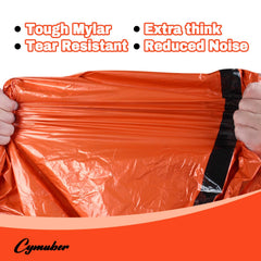 Cymuber Emergency Sleeping Bag as a bivy blanket for shelter or ground cover.
