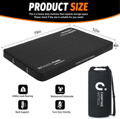 CYMULA 79x52 camping mat laid out for spacious, comfortable sleep.