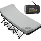 CYMULA camping cot mattress full view shows portable sleep surface for outdoors.