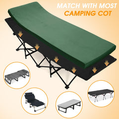 CYMULA camping cot mattress waterproof cover highlights easy cleaning and protection against spills.