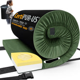 CYMULA CertiPUR-US memory foam camping pad rolled for easy packing and travel