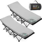 CYMULA memory-foam camping mattress folded for compact carry and storage.
