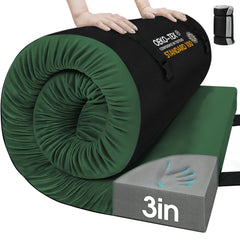 CYMULA memory foam camping mattress pad folded for compact travel