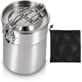 Cyrank camping coffee pot with foldable handle and 1L capacity for travel.