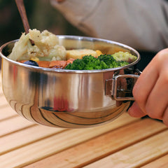 Cyrank portable cooking pan for camping, easy to carry and quick to clean.