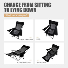 D LIAN DONG camping chair with detachable footrest for versatile seating