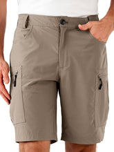 Dababell men's hiking cargo shorts with zip pockets for secure storage on rugged trails.