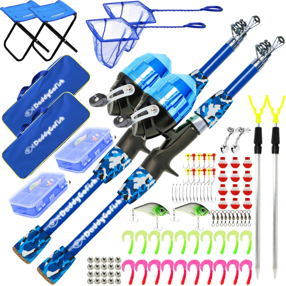 DaddyGoFish kids fishing pole and reel combo—easy start for beginners