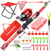 DaddyGoFish kids fishing pole with rod-reel combo ready for outdoor adventures and discovery.