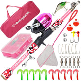 DaddyGoFish kids fishing pole telescopic setup for beginners outdoors