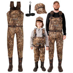 DaddyGoFish neoprene chest waders for family setup enable shared outdoor adventures.