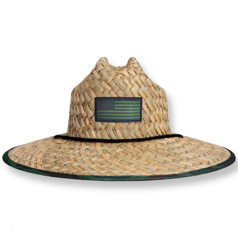 DAG Gear printed pattern straw sun hat in USA Green for sun protection on the go.