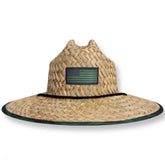 DAG Gear printed pattern straw sun hat in USA Green for sun protection on the go.