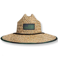DAG Gear printed pattern straw sun hat in USA Green for sun protection on the go.