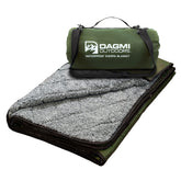 Dagmi Outdoors Sherpa Waterproof Blanket closeup shows thick sherpa warmth and waterproof surface for damp weather